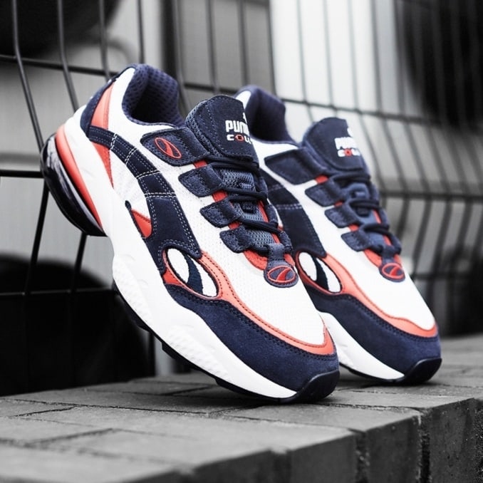 Puma Cell Venom en blanco, rojo y azul marino